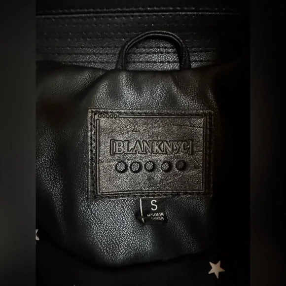 BlankNYC Faux Leather Moto Biker Jacket Goth Punk Skate Motorcycle Whimsygoth - Picture 8 of 9